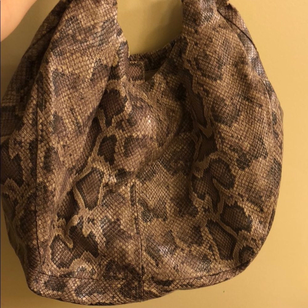 Snakeskin hobo bag